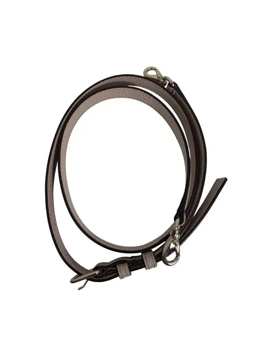 Adjustable Beige/Taupe Leather Crossbody Strap Gold Hardware Detachable Clasps - Picture 2 of 5